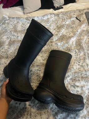Balenciaga x Croc Black Chunky Boots